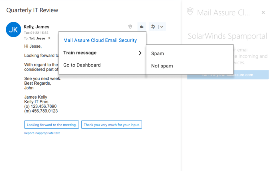 screenshot of Mail Assure